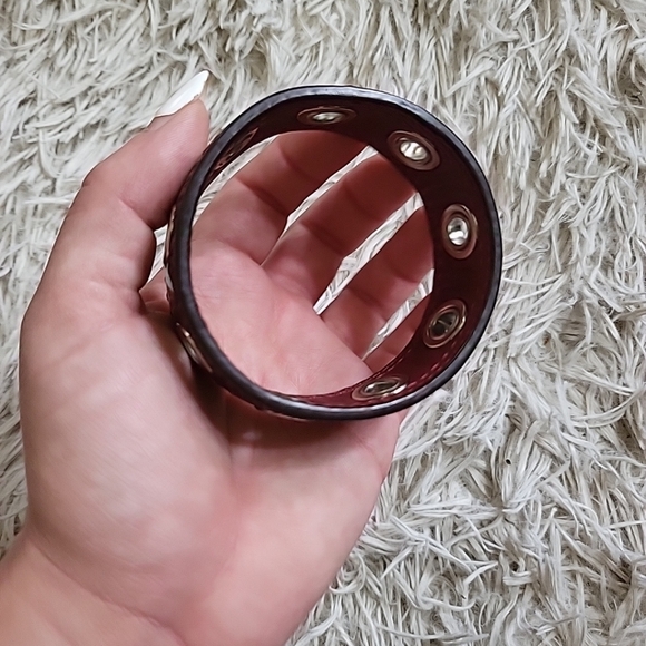 Coach Leather Grommet Bangle Stackable Bracelet - Picture 8 of 12